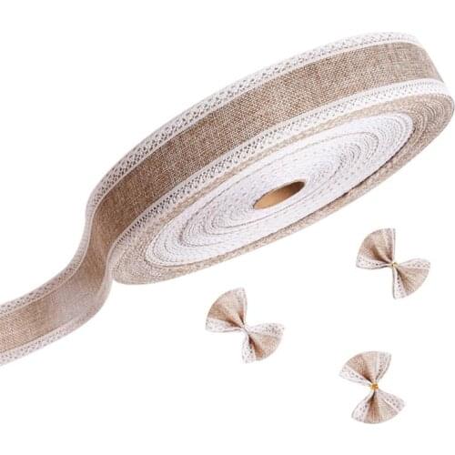 50mm Natural Jute Burlap Hessian Lace Ribbon Wedding Decoration Ribbons For Crafts DIY Ribbons For Bowknot Gift Wrapping