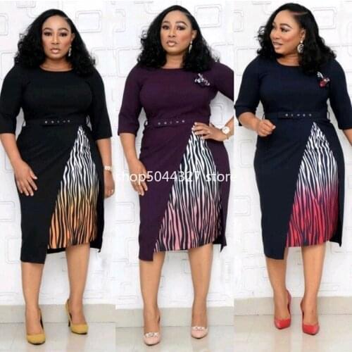 African Dashiki OL Style Women Short Dress Patchwork Plus Size Empire American Clothing for Lady