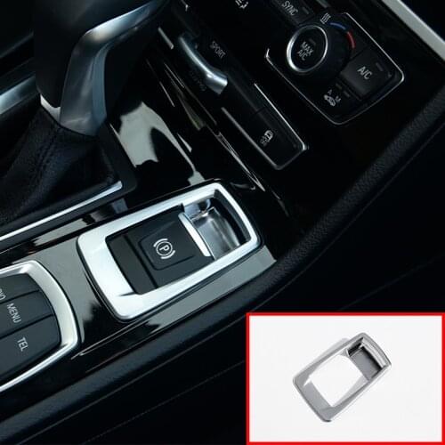 For BMW 218i Gran Tourer F46 Car Accessories ABS Chrome Electronic Handbrake Button Cover Trim 1pc 2015-2017