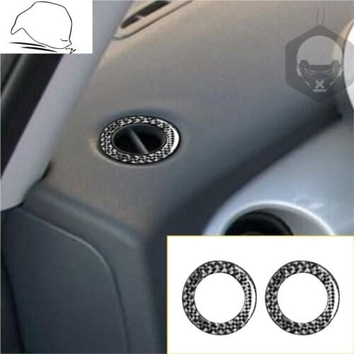 For Mini Cooper S One Hatch R50 R53 2005 2006 Car Both Side Dashboard Air Vent Outlet Sticker Rings Carbon Fiber Accessories