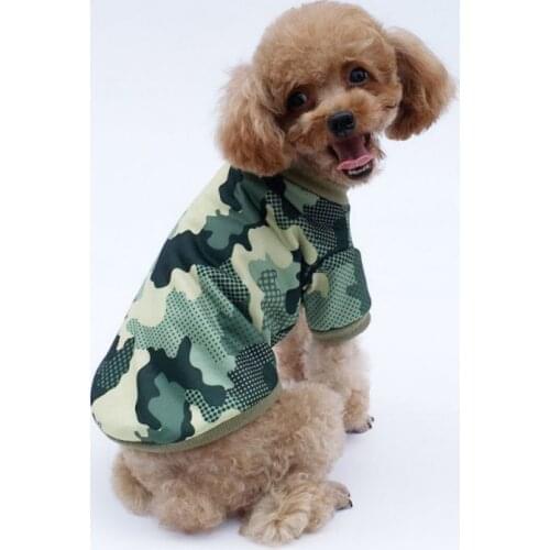 Pet Cat Dog T-Shirt Camouflage Print Dog Clothes Thin Sweat-absorbent Vest for Small Medium Dog Puppy Kitten Pet Supplies
