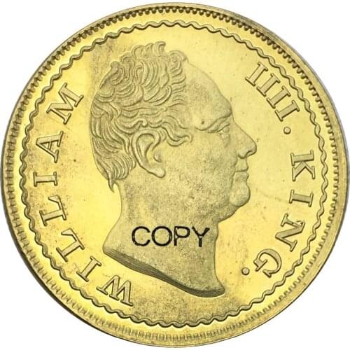 India British 2 Two Mohurs William IV Gold Coin Brass Metal Copy Coin