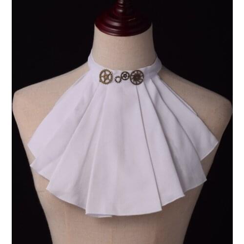 Fake Collar Victorian Renaissance Detachable Ruffled Jabot Neck Collar Stage Party Steampunk Fancy Dress Costume
