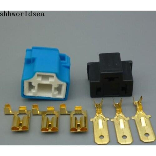 Worldgolden 5/10/50/100sets 7.8mm H4 9003 Xenon Light Ceramic male Female Plug Connector Socket HID Bulb Adapter