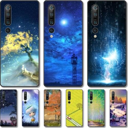 Beautiful scenery Phone Case For xiaomi mi11 5g 10 liti Ultra 9Pro SE 3 8 Note Anime Black Cover Silicone Back Pretty tpu