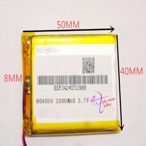 Best battery brand 3.7V tablet battery 804050 2000MAH GPS navigation mobile power tablet computer