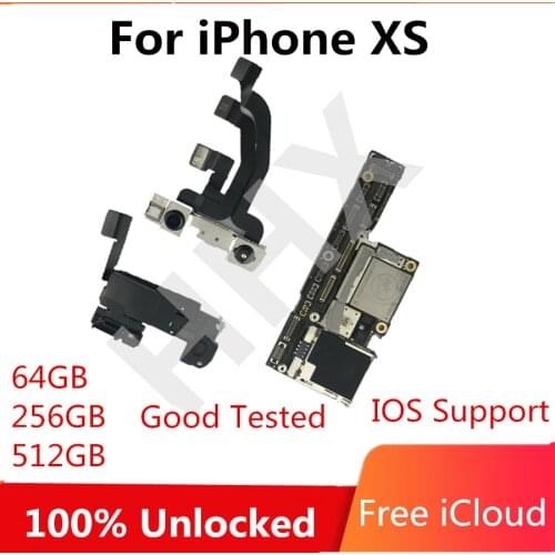Free ICloud for IPhone XS Motherboard Original Unlocked Logic Board With/Without Face ID Full ChipsSupport IOS Update Plate MB