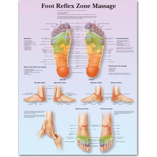 Modular Canvas Prints Foot Reflex Zero Massage Wall Art Posters Paintings Anatomy Bedroom Home Medical Education Decor Pictures