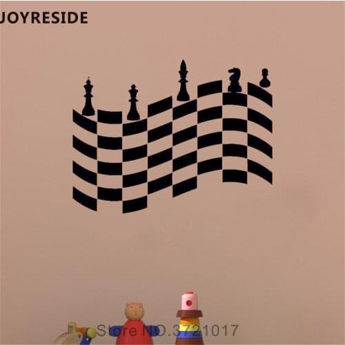 JOYRESIDE Chess Game Wall Decal Table Games Wall Sticker Funny Vinyl Decor Home Baby Playrooms Chess Interior Design Mural A825