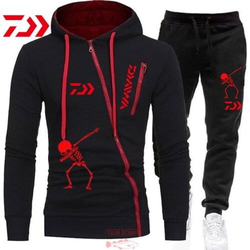 2021 New DAIWA Fishing Clothes Autumn Mens Outdoor Sports Fishing Suit Stand-up Collar Casual Windproof Fishing Sweater Suit
