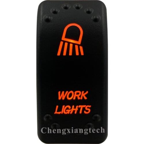 Orange Led Light - Car Boat Caravan Marine Rocker Switch- Laser Eatched- Work Lights- for Carling ARB NARVA 4X4 -Waterproof