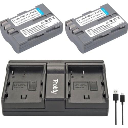 PROBTY 2pcs EN-EL3e EN-EL3e Camera Battery + USB Dual Charger For Nikon D300S D300 D100 D200 D700 D70S D80 D90 D50 MH-18A