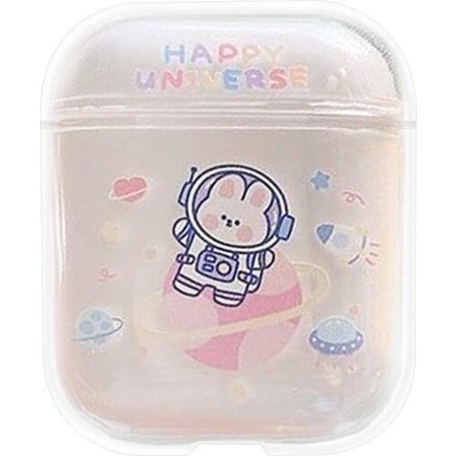 Crystal Cute Earphone Case For Apple AirPods Case Silicone Transparent Protective Cover For Airpods Accessories Charging Box