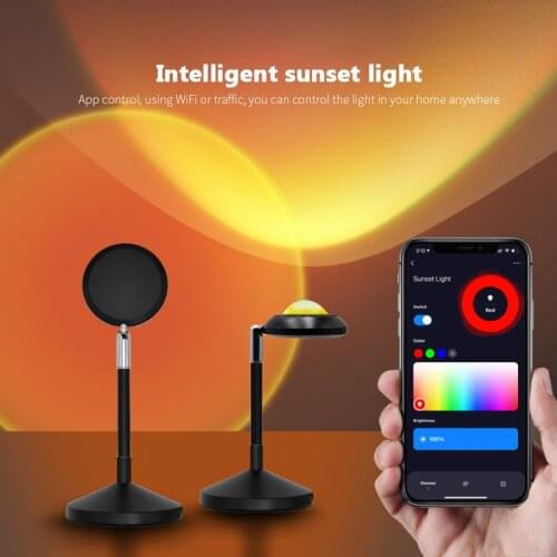 Tuya USB Rainbow Sunset Projector Wifi Led Night Light APP Remote Control Bedroom Bar Coffee Wall Decor Lamp Alexa Google Home