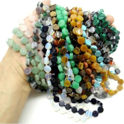 Natural stone mix Round beads Turquoises aventurine tiger eye Quartz crystal Handmade Jewelry making Pendant necklace