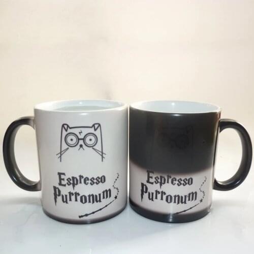 Light Magic mug espresso purronum cat coffee mug changing color mug best gift for your friend or yourself