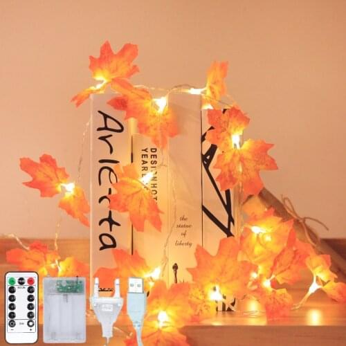 Led String Fairy Lights Maple Leaf Garland Garden Lamp Chain Christmas Wedding Children Birthday Party Home Outdoor Decorations