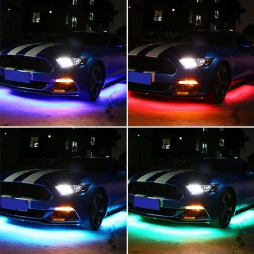LED Underbody Neon Lights Kits Universal Car Underglow Light Strip Waterproof RGB Lmap Sync to Music With APP / Remote Control