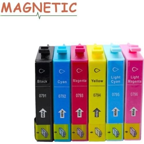 T0791 6pcs compatible Ink Cartridge For Epson Stylus Photo PX660 P50 PX650 PX700W PX710W PX720WD 1500 1400 1410 Printer inkjet