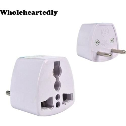 Common Universal AC Power 250V 10A AU UK US to EU Plug Adapter 2 Round Socket Conversion Adaptor Converter for Travel Home Use