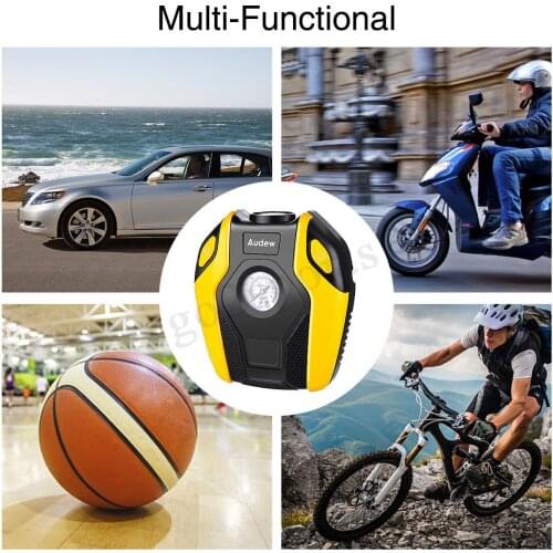 AUDEW 12V 150PSI Air Compressor Pump Car Truck Bicycle Tyre Inflator Portable Vehicle inflator mechanical table