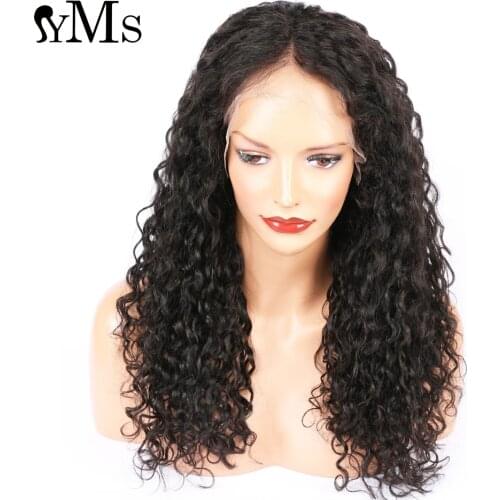 YMS Curly 13x4 Lace Front Human Hair Wigs for Black Women Prepluck Glueless Brazilian Curly Lace Front Wigs Remy Hair