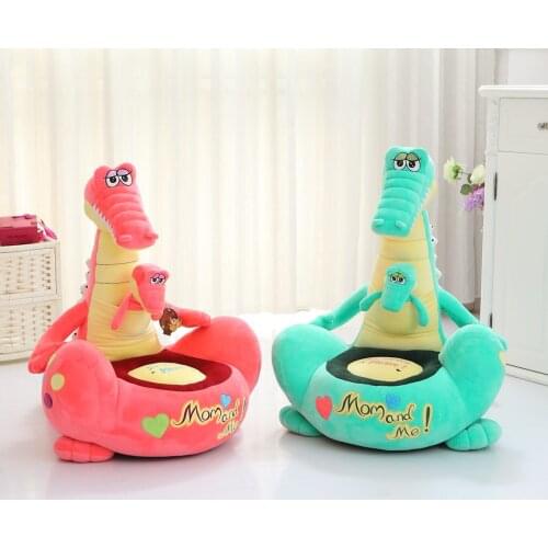 [Funny] Very cute cartoon soft animal Dinosaur Giraffe Fox Sofa chair cotton stuffed plush toy doll Adult and child can sit