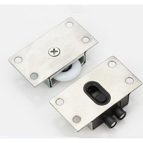 1 set 338 type stainless steel cabinet door Wardrobe cabinet mute moving door wheel bearing gate wheel pulley