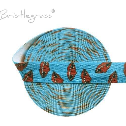 BRISTLEGRASS 100 Yard by Roll 5/8" 15mm Red Lip Tongue Print Fold Over Elastic FOE Spandex Satin Band Hair Tie Tutu Dress Sewing