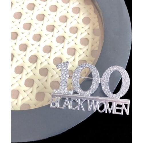 20pcs Greek Sorority High Quality Metal Rhinestone 100 Black Brooch Jewelry Customize