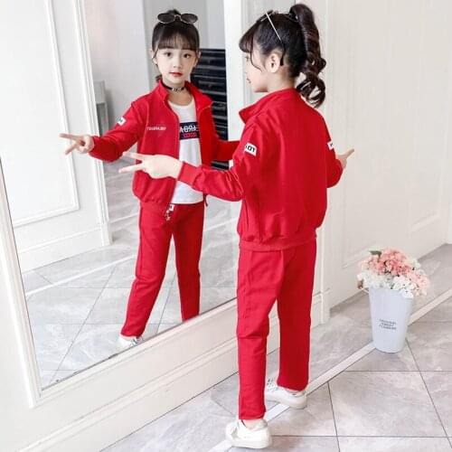2020 Spring Autumn Girls Clothing Sets Long Sleeve Girls Fashion 3pcs Children Clothing Set Kids Clothes Girls 9 10 11 12 Years