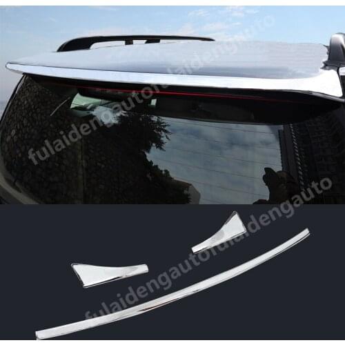3pcs For Toyota Land Cruiser LC200 2008-2015 ABS chrome Tail Spoiler Decor Molding strips cover trim Auto accessories