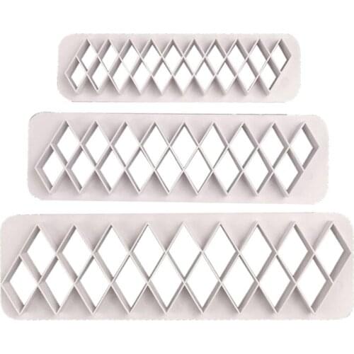 3Pcs DIY Plastic Sugar Sieve Mold Fondant Printing Wedding Cake Edge Decoration Template Baking Bread Biscuit Embossing Tools