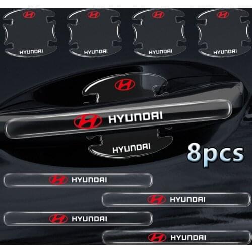 8pcs Car Door Handle Transparent Anti-Collision Sticker For Hyundais H-1 I40 I30 I20 I10 IX35 IX25 Tucson Getz Terracan Accent
