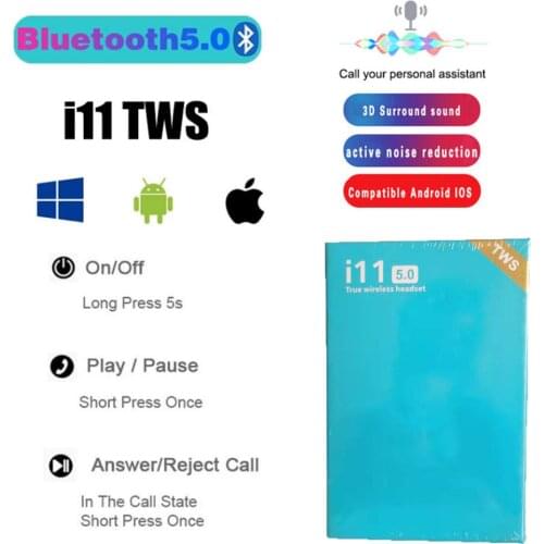 I11 TWS Wireless Headphones 5.0 Earphone Fone Bluetooth With Touch and Chargeing Compartment Gaming Headset For Xiaomi Huawei