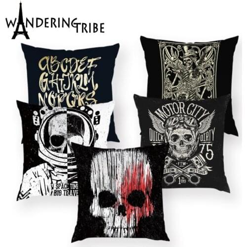 Sugar Skull Cushion Pillow Ghosts Horror Decorative for Bed Custom Case Pillowcases Farmhouse Shabby Chic Cushion Cover 40\X2A40