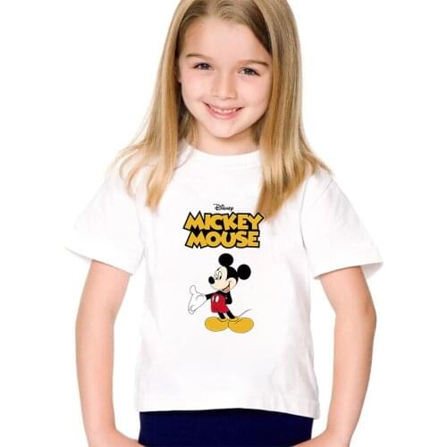 Minnie Mouse Print Kids T-shirt Girls Boys Cute T Shirt Summer Family Matching Clothes Casual White Short Sleeve Baby Child Tops