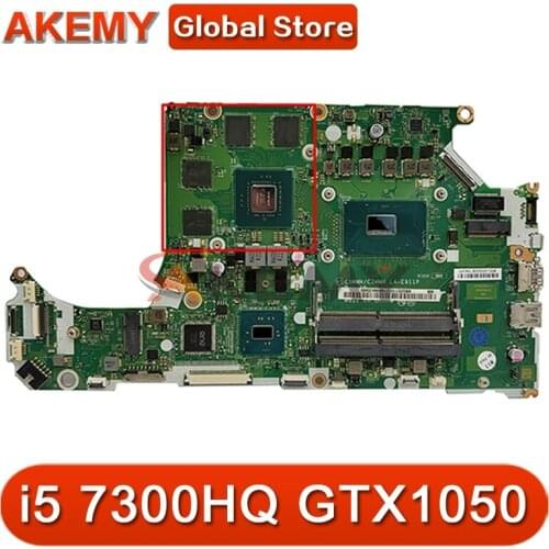 For ACER AN515-51 A715-71G Laptop motherboard C C5MMH / C7MMH LA-E911P PU i5 7300HQ GPU GTX1050 DDR4 Test OK Mainboard