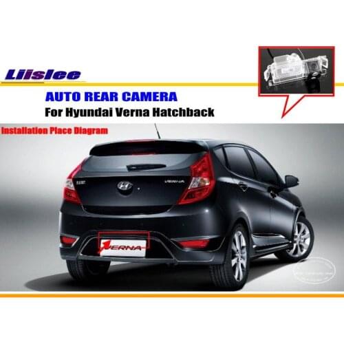 Car Rear View Camera For Hyundai Verna Sedan Reverse Back Up Parking Camera HD CCD RCA NTST PAL / License Plate Light OEM