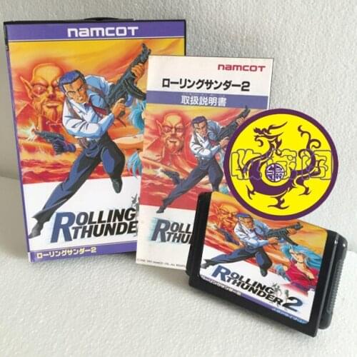 Rolling Thunder 2 16 bit SEGA MD Game Card Boxed With Manual For Sega Mega Drive For Genesis