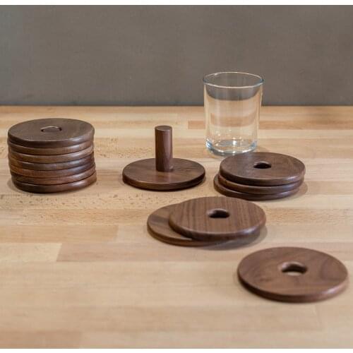 Round Cup Holder Nordic Japan Style Wood Coffee Drink Support Pad Placemat Heat Proof Coaster Mat Home Office Table Decor
