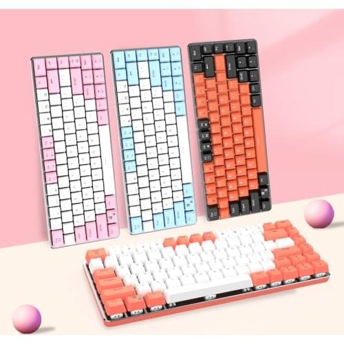 82 Keys Mechanical Gaming Keyboard White Backlit Full Key Conflict Free Wired Keyboard For Office Desktop Notebook Typist