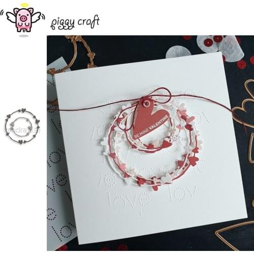 Piggy Craft metal cutting dies cut die mold Heart love heart ring Scrapbook paper craft knife mould blade punch stencils dies