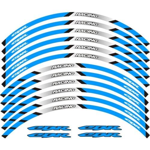 Motorcycle front and rear wheels Edge Outer Rim Sticker Reflective Stripe Wheel Decals For Honda CBR