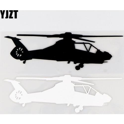 YJZT 16.3×5CM Comanche Cool Airplane Car Sticker Vinyl Decals Interesting Decor Black / Silver 10A-0615