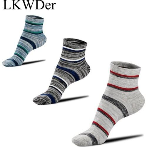 LKWDer 5 Pairs Autumn Winter Tube Socks Mens Retro Stripes Japanese Socks Cotton Socks Men Adult Socks Meias Calcetines Hombre