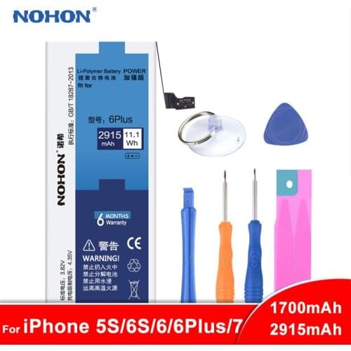 Original NOHON Battery For iPhone 6 Plus 6S 5S 7 6Plus For iPhone6 iPhone7 High Capacity Phone Replacement Batteries + Free Tool