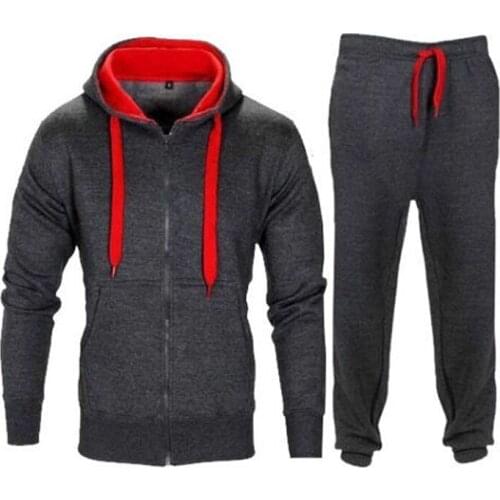 Autumn Winter Sports Hoodies Gym Fitness Workout Running Set Sports Suits For Men Sportswear Casual Thermal Tracksuit Sport Set