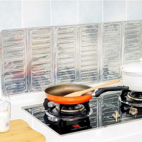Kitchen Stove Aluminum Foil Baffle Board Frying Pan Oil Screen Cover