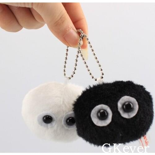 Wholesale 1pc or 10 pcs Totoro Series Plush Keychain Pendant Toys Doll Peluche White Black ghost Dust elf Stuffed Toys Kids Gift